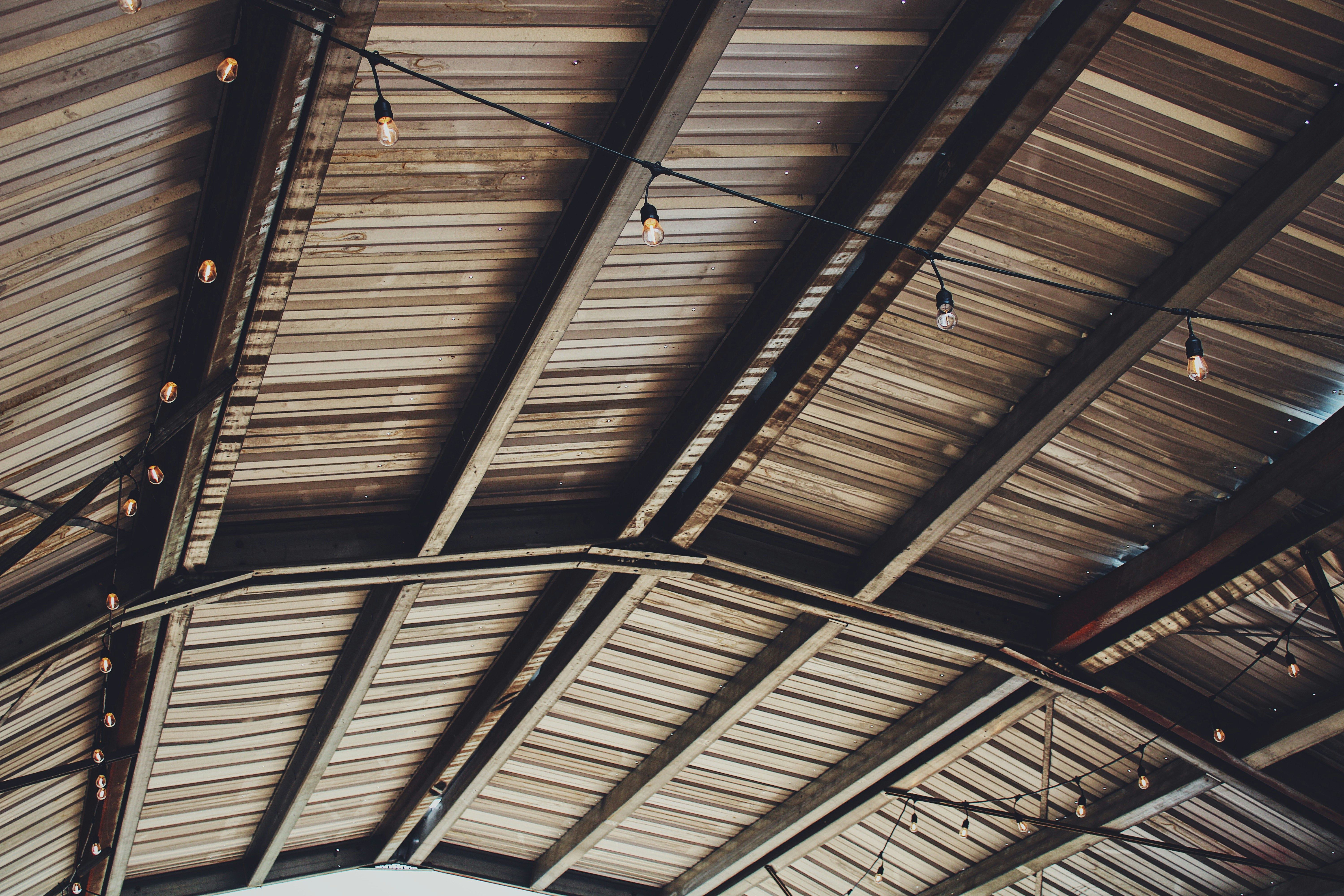 white and black ceiling with light fixture